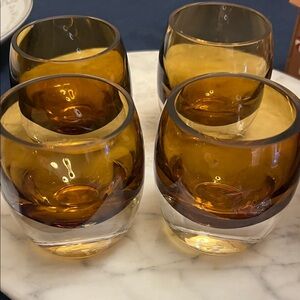 Mikasa Amber glass votive Glass Set of 4